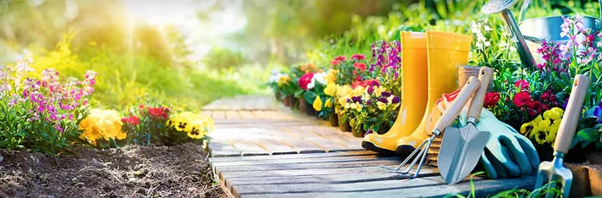 Designed flower bed and landscaping in the Flathead Valley